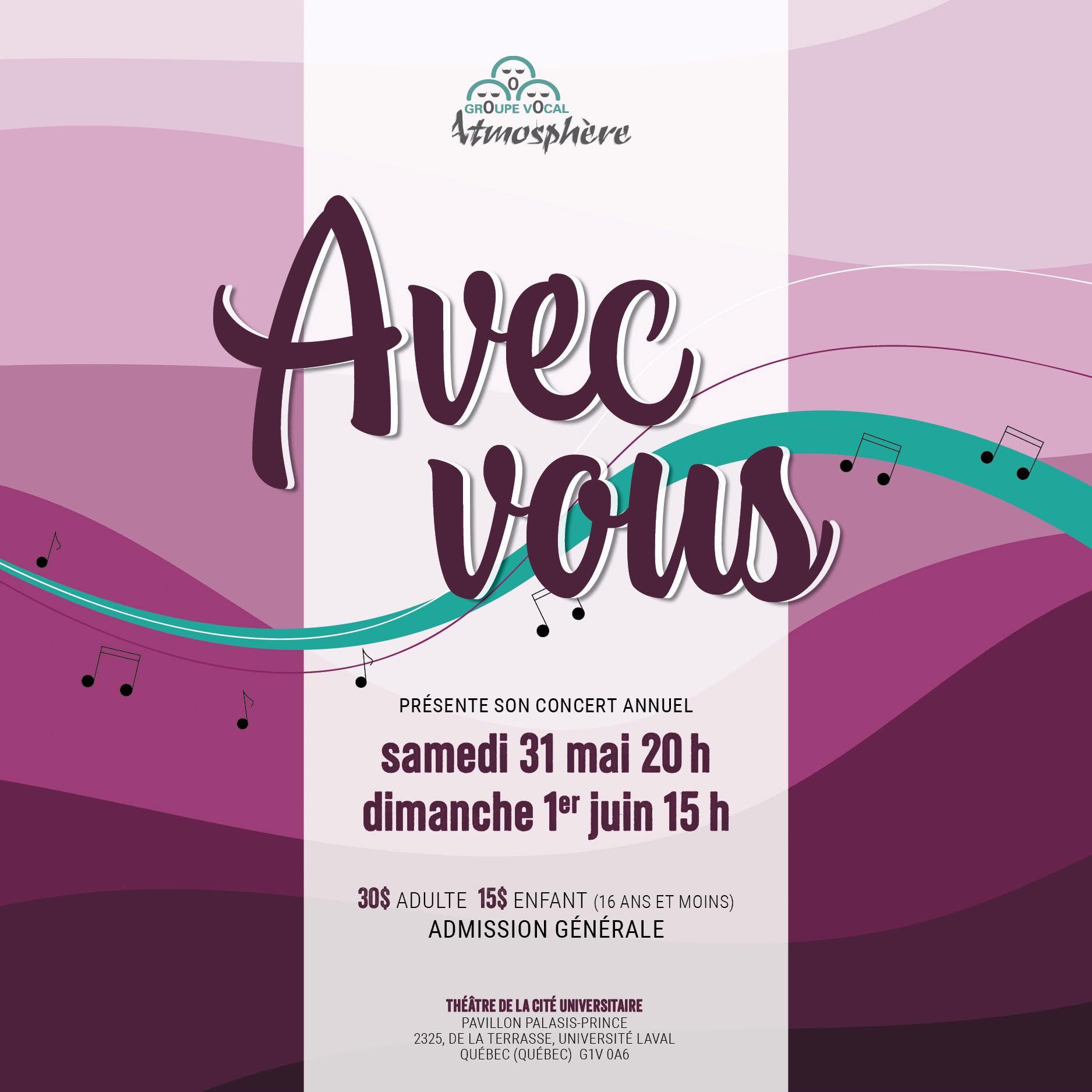 Concert annuel 2018 Groupe vocal Atmosphère