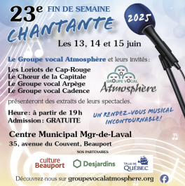 Fin de semaine chantante 2019 organisée par le Groupe vocal Atmosphère